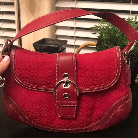 Coach Handbags - Coach red shoulder bag/clutch